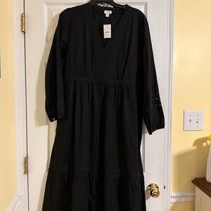 J. Crew Black Long Sleeve Dress
